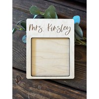 Personalisierter Laser Gravierter Name Hölzerner Haftnotizhalter || Individuelles Geschenk Schreibtisch Geschenk|| Lehrer von grahamandbrooks