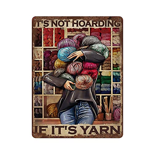 Knitting Anique Blechschild It's Not Hoarding If It's Yarn Plate Decor Plaque Metal Vintage Home Wall Decoration Gift For Mom Oma For Bedroom Living Room 40,6 x 30,5 cm Knitting Anique Blechschild It's Not Hoarding If It's Yarn Plate Decor Plaque Metal Vintage Home Wall Decoration Gift For Mom Oma For Bedroom Living Room 40,6 x 30,5 cm von graman