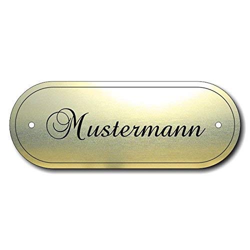 Türschild, Briefkastenschild, Klingelschild, 70-300-018 Acryl, Oberfläche gold gebürstet oder Edelstahl gebürstet, individuell anpassbar Türschild, Briefkastenschild, Klingelschild, 70-300-018 Acryl, Oberfläche gold gebürstet oder Edelstahl gebürstet, individuell anpassbar von graphits