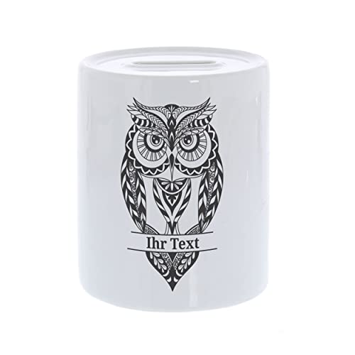 gravur-fabrik.de – personalisierbare Spardose mit Wunschtext – Zentangle Eule Motiv – individuelles Geldgeschenk für Erwachsene und Kinder – perfekte Geschenkidee für jeden Anlass gravur-fabrik.de – personalisierbare Spardose mit Wunschtext – Zentangle Eule Motiv – individuelles Geldgeschenk für Erwachsene und Kinder – perfekte Geschenkidee für jeden Anlass von gravur-fabrik.de