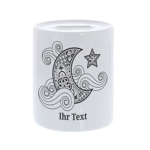 gravur-fabrik.de – personalisierbare Spardose mit Wunschtext – Zentangle Mond Motiv – individuelles Geldgeschenk für Erwachsene und Kinder – perfekte Geschenkidee für jeden Anlass gravur-fabrik.de – personalisierbare Spardose mit Wunschtext – Zentangle Mond Motiv – individuelles Geldgeschenk für Erwachsene und Kinder – perfekte Geschenkidee für jeden Anlass von gravur-fabrik.de