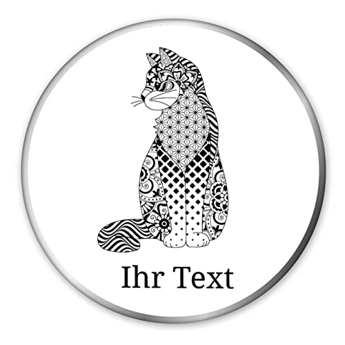 gravur-farbik.de – personalisierbare runde Dose mit Name oder Wunschtext – Zentangle Katze Motiv – bedruckte Geschenkdose – ideale Keksdose, Metalldose, Plätzchendose gravur-farbik.de – personalisierbare runde Dose mit Name oder Wunschtext – Zentangle Katze Motiv – bedruckte Geschenkdose – ideale Keksdose, Metalldose, Plätzchendose von gravur-fabrik.de