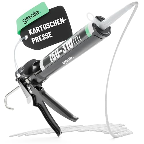 greate Kartuschenpresse mit Übersetzung 25:1 & Nachlaufstopp - Silikonspritze für 150-310 ml Dicht- & Klebstoffkartuschen - Kartuschenpistole für Silikon, Acryl & Kleber - Silikonpistole greate Kartuschenpresse mit Übersetzung 25:1 & Nachlaufstopp - Silikonspritze für 150-310 ml Dicht- & Klebstoffkartuschen - Kartuschenpistole für Silikon, Acryl & Kleber - Silikonpistole von greate