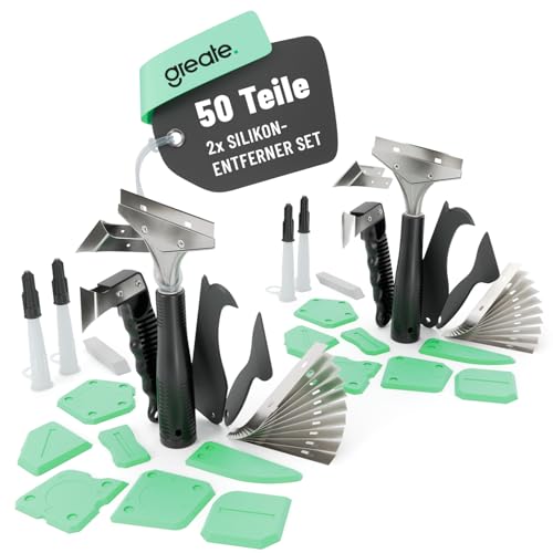 greate Silikonentferner Werkzeug & Silikon Abzieher Set 50-teilig - Fugenschneider, Silikonfugenentferner & Fugenglätter zur Entfernung & Erneuerung von Silikon & Acryl Fugen - Silikon Entferner greate Silikonentferner Werkzeug & Silikon Abzieher Set 50-teilig - Fugenschneider, Silikonfugenentferner & Fugenglätter zur Entfernung & Erneuerung von Silikon & Acryl Fugen - Silikon Entferner von greate