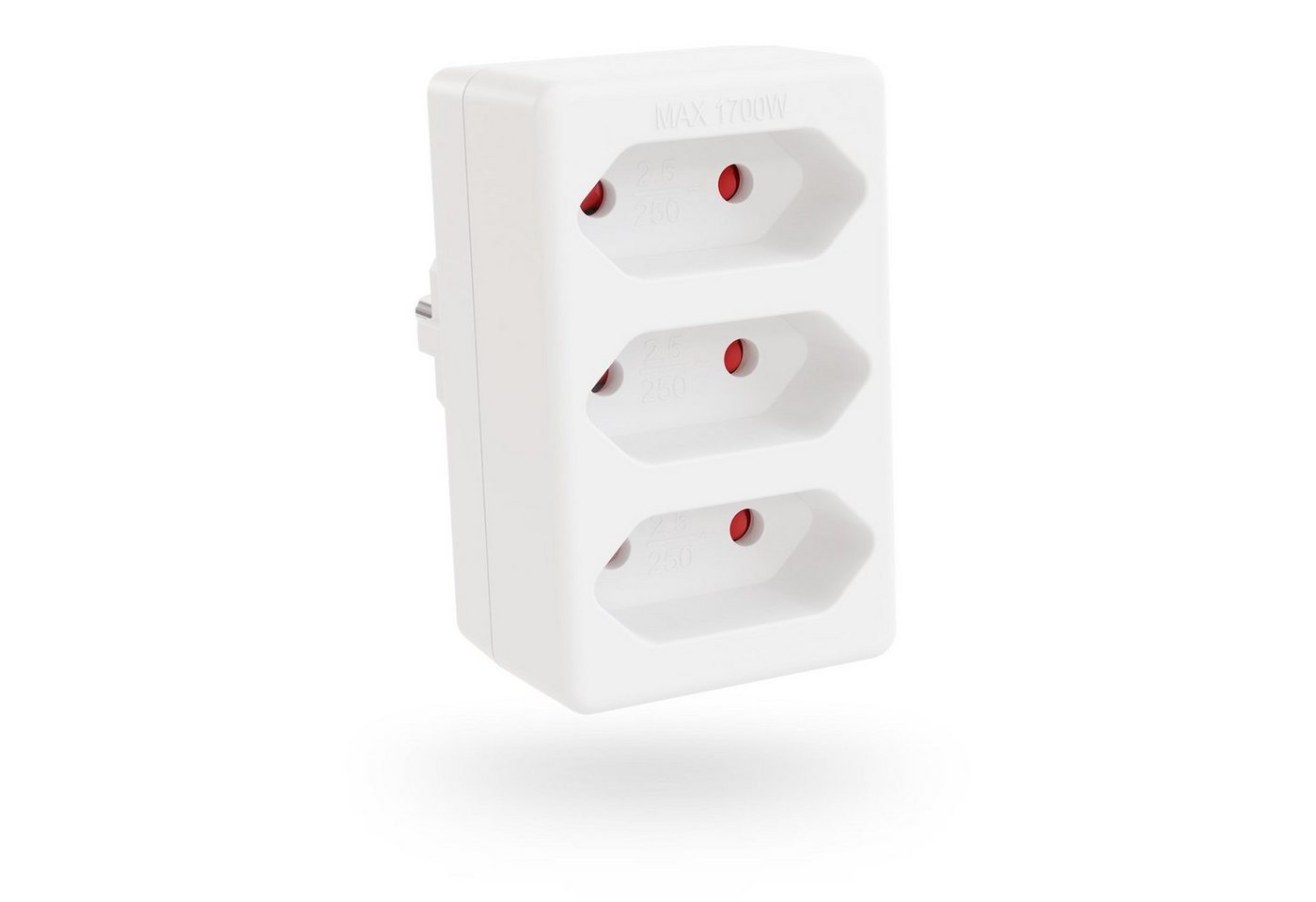 greate. 3er Steckdosenadapter max. 1700W - Mehrfachstecker 3-fach ohne Kabel Mehrfachsteckdose 3-fach (Erhöhter Berührungsschutz) von greate.