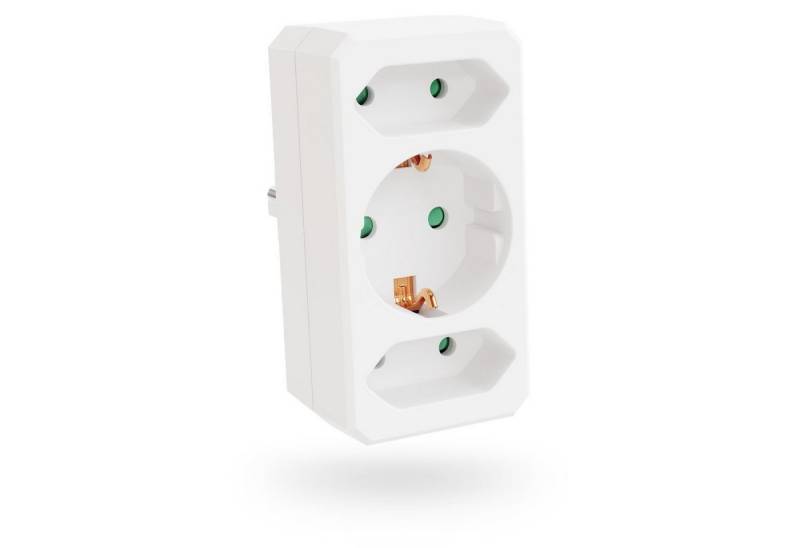 greate. 3fach Steckdosenadapter bis 3500W - 3er Mehrfachsteckdose ohne Kabel Mehrfachsteckdose 3-fach (Erhöhter Berührungsschutz) von greate.