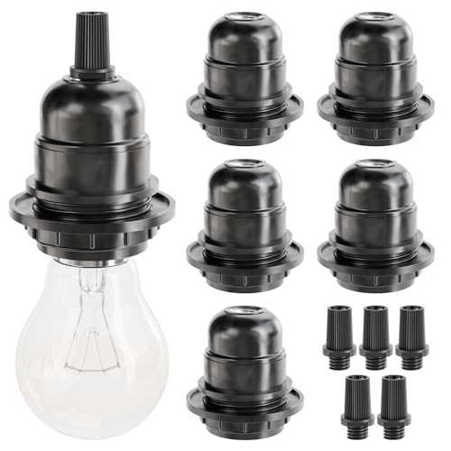 greate 6x E27 Fassung schwarz - Lampenfassung E27 schwarz 250V 60W - Lampensockel E27 aus Kunststoff - Sockel E27 Lampenfassung - E27 Sockel Fassung für Tischlampe, Stehlampe oder Deckenleuchte greate 6x E27 Fassung schwarz - Lampenfassung E27 schwarz 250V 60W - Lampensockel E27 aus Kunststoff - Sockel E27 Lampenfassung - E27 Sockel Fassung für Tischlampe, Stehlampe oder Deckenleuchte von greate