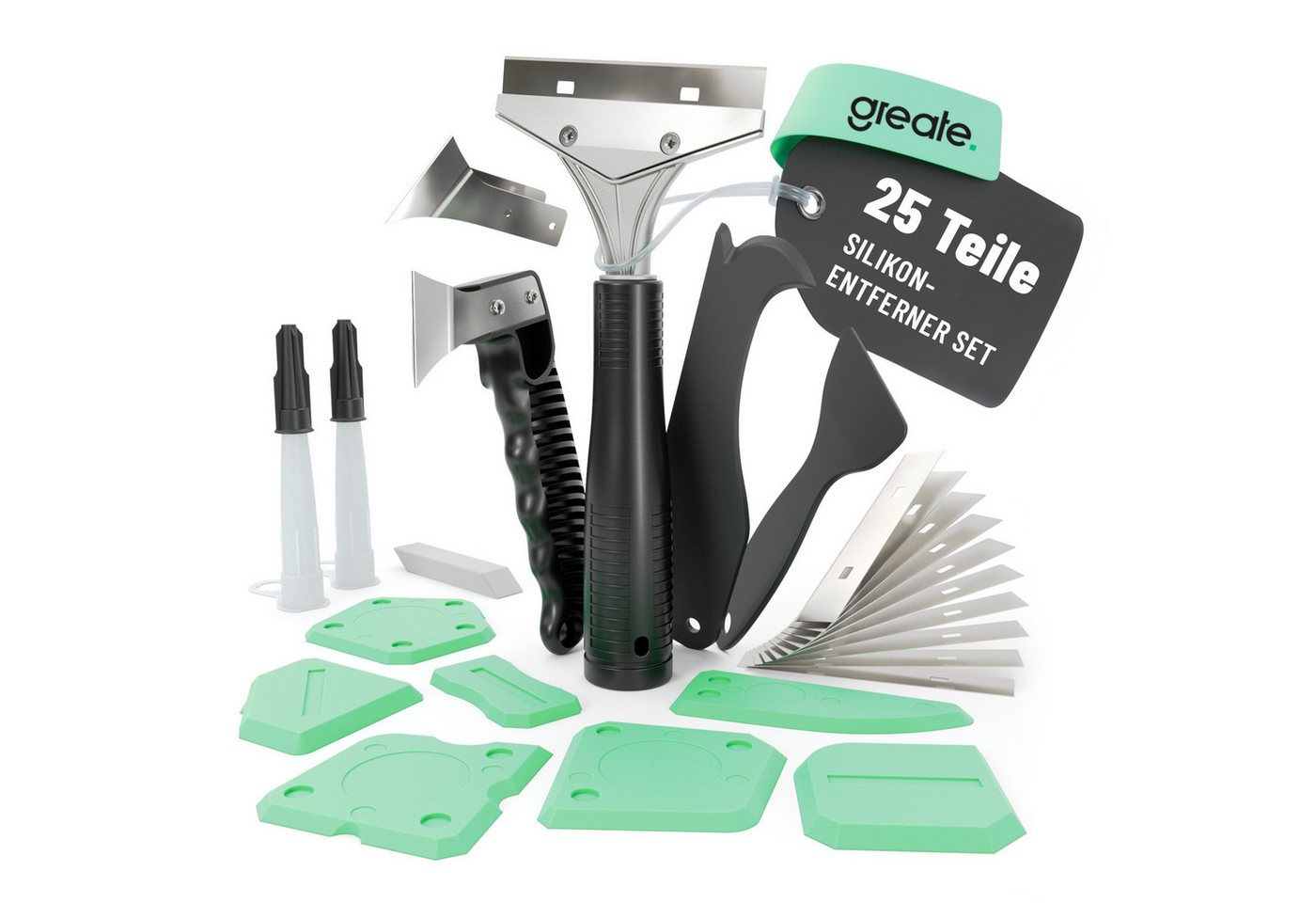 greate. Fugenkratzer Silikonentferner Werkzeug & Silikon Abzieher Set 25-teilig, (25-tlg) von greate.