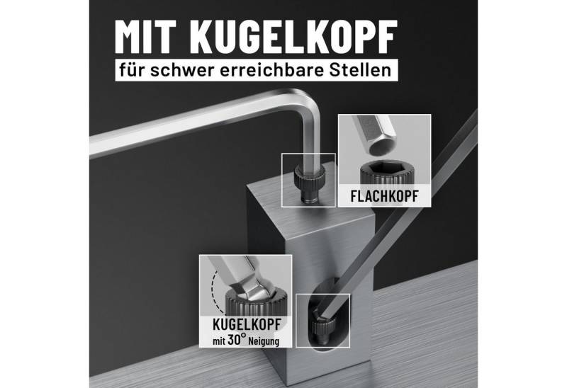 greate. Innensechskantschlüssel 2x Sechskantschlüssel Set mit Kugelkopf 13 teilig - 1,27 bis 10 mm (2 St) von greate.