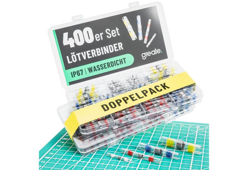 greate. Lötkabelschuh 400er Set Lötverbinder mit Schrumpfschlauch - Schrumpfverbinder, 400-tlg. greate. Lötkabelschuh 400er Set Lötverbinder mit Schrumpfschlauch - Schrumpfverbinder, 400-tlg. von greate.