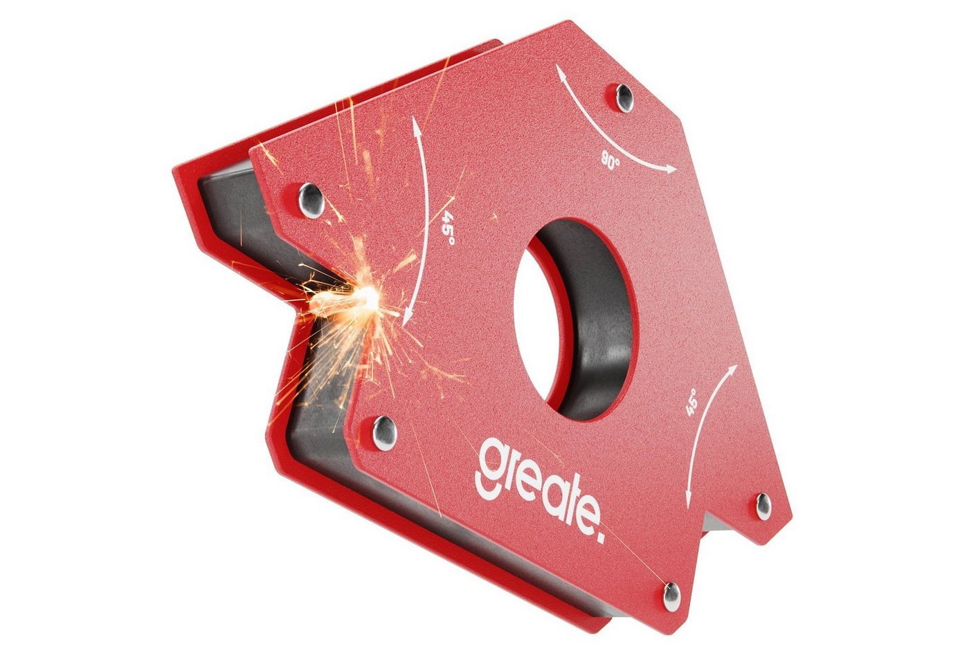 greate. Magnet-Schweißwinkel 1x Schweißmagnet 33kg Tragkraft, Robuster Magnetwinkel Schweißwinkel, (1-St) von greate.