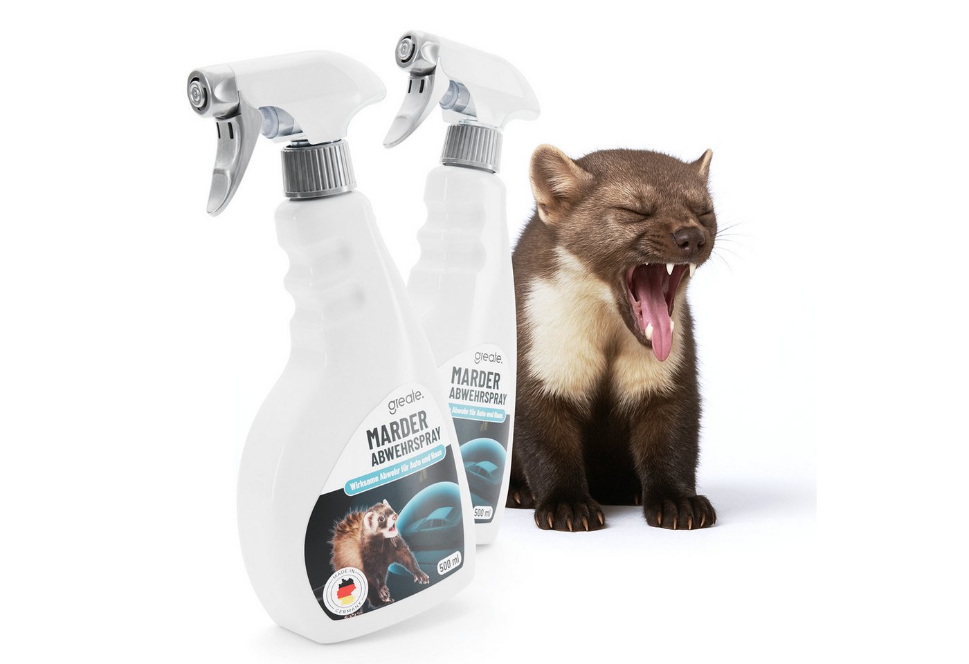 greate. Marderspray Marderspray Auto Motorraum 2x 500ml - Mader Abwehr, Marderschutz Spray, 2-St. greate. Marderspray Marderspray Auto Motorraum 2x 500ml - Mader Abwehr, Marderschutz Spray, 2-St. von greate.