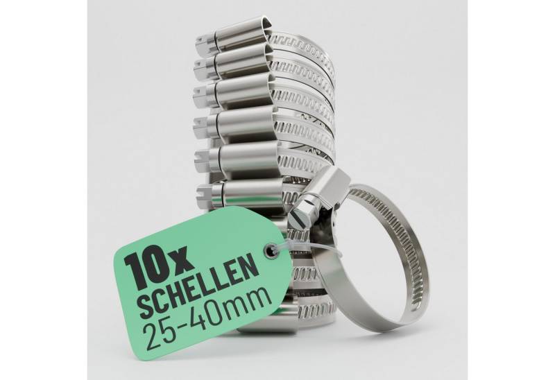 greate. Schlauchschelle 10x Schlauchschellen Edelstahl 25-40 mm - Einstellbare Schlauchschelle, (10-St) von greate.