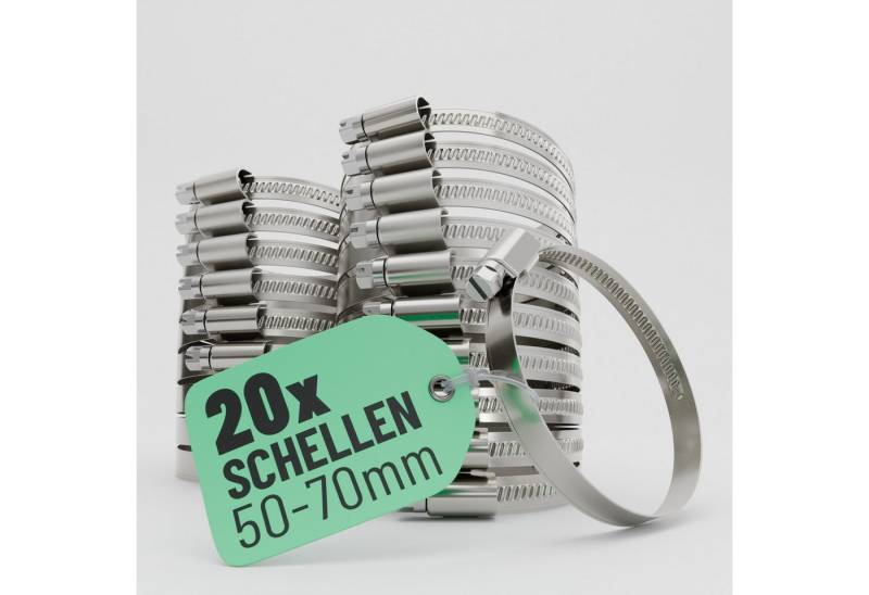 greate. Schlauchschelle 20x Schlauchschellen Edelstahl 50-70 mm - Einstellbare Schlauchschelle, (20-St) von greate.