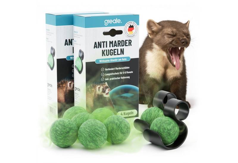 greate. Vergrämungsmittel 8x Marderschreck Duft Kugeln - Langfristige Marderabwehr Auto, 8-St. von greate.