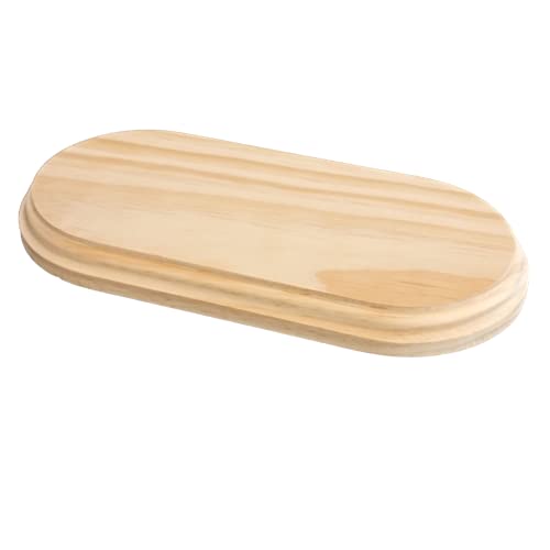 Holzsockel. Grundplatte rechteckig Abgerundete Ecken. In Kiefer massiv, Ecru LACKIERBAR. Verschiedenen Maßnahmen. 27*13 cms von greca