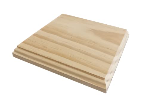 Holzsockel. Holz quadratische Form in Kiefer massiv in ecru, kann Malen. Basteln und Dekoration 20 * 20 cms von Greca