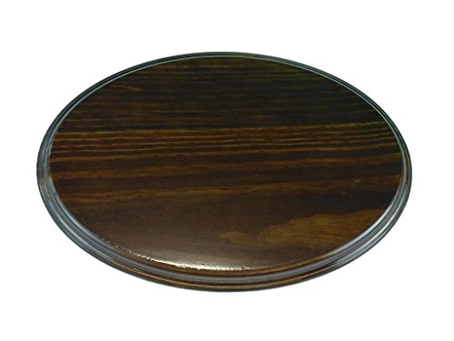 Holzsockel. Oval gebeizt verschiedene Maßnahmen. In Kiefer massiv, Lack Walnuss. 21*14 cms von greca