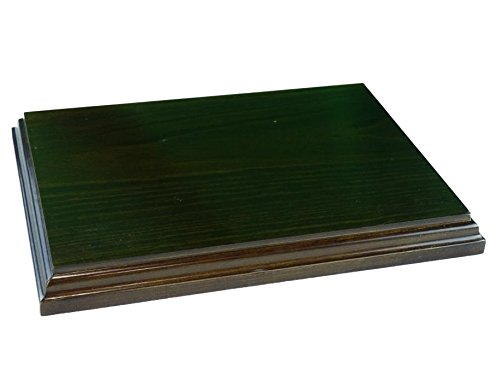 Holzsockel. Rechteckig Ständer. Finish Lack Walnuss satiniert Massivholz 25 * 18 cms von Greca