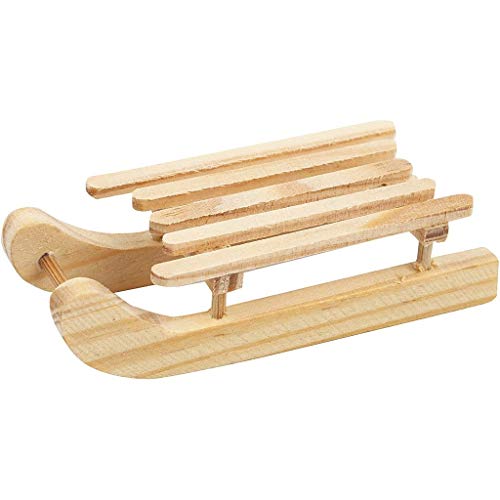 greedeko 2 STK. Schlitten zum basteln 6x2 Holz selbstgestalten DIY Deko Mini Miniatur von greedeko