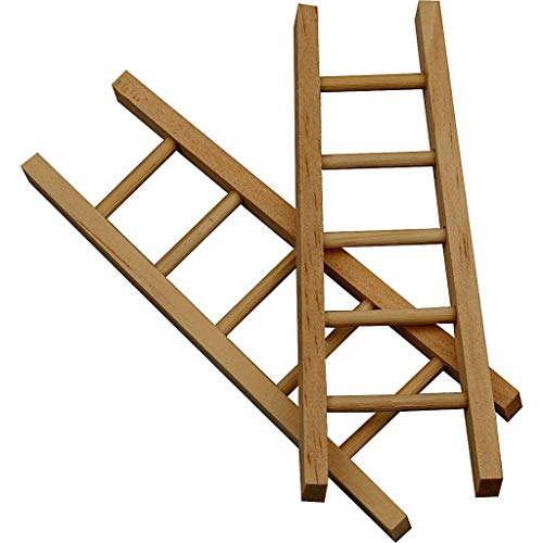 greedeko 6 STK. Leiter zum basteln 10x4 Holz selbstgestalten DIY Deko Mini Miniatur von greedeko