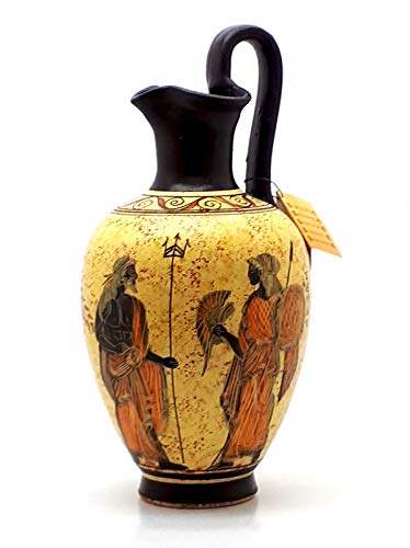 Antike, griechische Vase aus Keramik, Gefäß, Göttin Athena & Gott Poseidon, 26 cm von greekartshop