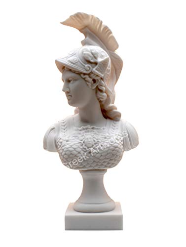 Athena Minerva Büste Kopf griechische römische Göttin gegossene Marmor-Skulptur 37 cm von greekartshop