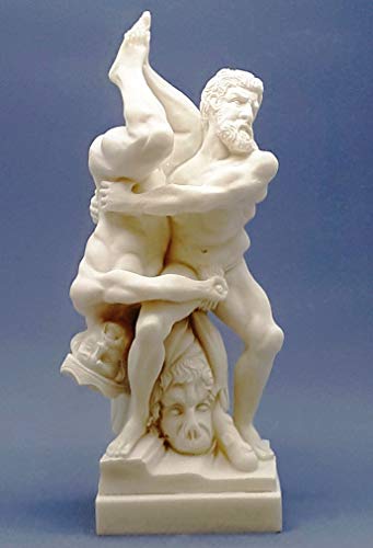 Hercules and Diomedes 8th Labour Mythologie Penis griechische römische Statue Cast Marble von greekartshop