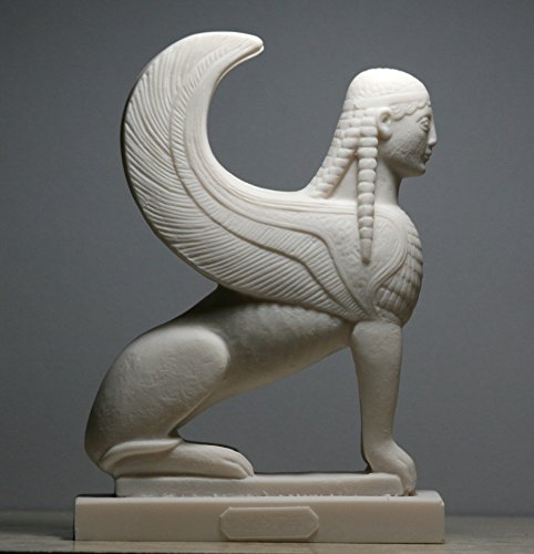 Sphinx griechische mythische Frau Kopf Löwe Statue Guss marmor Skulptur Figur 17,5 cm von greekartshop