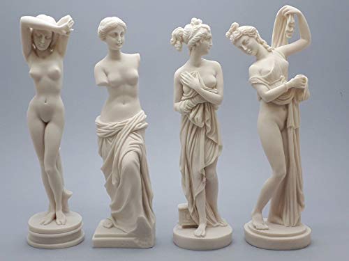 Set 4 Göttin Aphrodite Venus Griechisch römische Nude erotische Statue Cast Alabaster von greekartshop