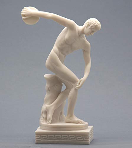 Discobolus Diskuswerfer nackter männlicher Athlet griechische römische Statue 21 cm von greekartshop