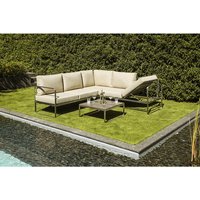 GREEMOTION Loungeset »Sydney«, beige/anthrazit/silberfarben, Metall, 5 Sitzplätze von greemotion