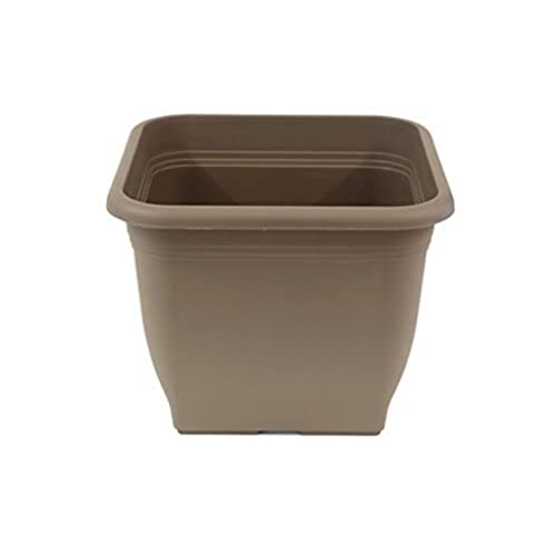 greemotion Pflanzkübel Pia Taupe - Blumentopf 48x48cm - 45L Blumenkübel eckig - Übertopf UV-beständiger Kunststoff - Pflanztopf frostsicher - Pflanzgefäß mit Bodenlöchern - Pflanzen-Zubehör von Greemotion