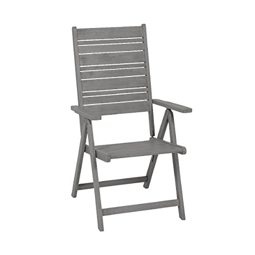 greemotion 128658 Garten Klappstuhl Maui Hochlehner für Balkon und Terrasse, Grau, 9.8 x 6 x 1.5 cm von Greemotion