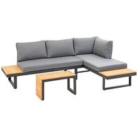 greemotion Loungegruppe Samara grau, anthrazit Holz, Metall, 8-teilig von greemotion