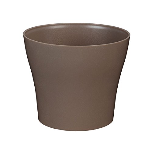 greemotion Übertopf Tulipan ca. 19 cm, Blumentopf in Taupe, Pflanzkübel aus Kunststoff, Blumenkübel Rund für Innen & Außen, Pflanztopf Balkon & Terrasse, Pflanzgefäß Garten, Pflanzen-Zubehör von Greemotion