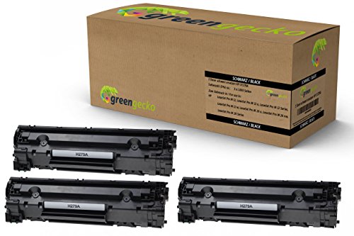 3er Set Toner ersetzen HP CF279A | für Hewlett-Packard Laserjet Pro M12a, Laserjet Pro M12w, HP Laserjet Pro MFP M26a, Laserjet Pro MFP M26nw | schwarz, neuster Chip von green gecko