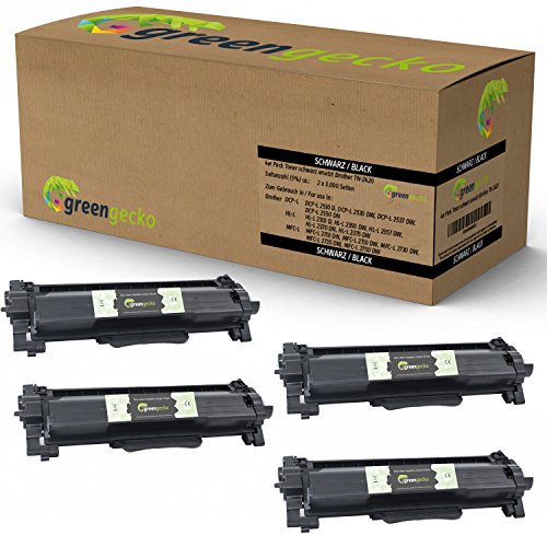 4er Toner Sparset ersetzt Brother TN2420 I TN2410 | Für Brother DCP-L 2530 DW, HL-L 2350 DW, MFC-L 2710 DN, MFC-L 2710 DW, MFC-L 2750 DW | Schwarz, neuester Chip 4er Toner Sparset ersetzt Brother TN2420 I TN2410 | Für Brother DCP-L 2530 DW, HL-L 2350 DW, MFC-L 2710 DN, MFC-L 2710 DW, MFC-L 2750 DW | Schwarz, neuester Chip von green gecko