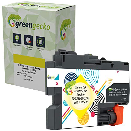 Greengecko kompatible XL Tintenpatrone als Ersatz für Brother LC-3233 / LC-3235 / DCP-J1100DW / MFC-J1300DW Gelb Yellow Greengecko kompatible XL Tintenpatrone als Ersatz für Brother LC-3233 / LC-3235 / DCP-J1100DW / MFC-J1300DW Gelb Yellow von green gecko