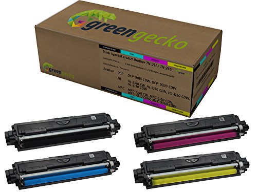 Toner Sparset ersetzt Brother TN 241 I TN 245 I Für Brother DCP-9020-CDW, HL-3140-CW, MFC-9140-CDN I Druckerpatronen Schwarz, Cyan, Magenta, Gelb von green gecko