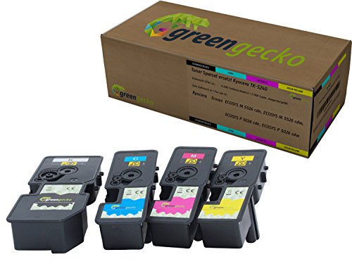 Toner Sparset ersetzt Kyocera TK-5240 I Für Kyocera ECOSYS M 5526 CDN, M 5526 cdw, P 5026 CDN, P 5026 cdw I Druckerpatronen Schwarz, Cyan, Magenta, Gelb Toner Sparset ersetzt Kyocera TK-5240 I Für Kyocera ECOSYS M 5526 CDN, M 5526 cdw, P 5026 CDN, P 5026 cdw I Druckerpatronen Schwarz, Cyan, Magenta, Gelb von green gecko