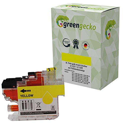 XL Tintenpatrone gelb ersetzt Brother LC-3217 / LC-3219 für Brother MFC-J5330, MFC-J5335, MFC J5730, MFC-J6930 / Druckerpatrone gelb/Yellow von green gecko