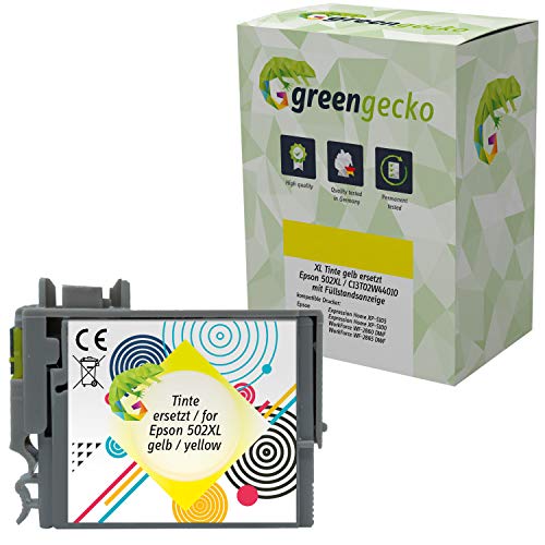 XL Tintenpatrone gelb ersetzt Epson C13T02W44010 I 502XL geeignet für Epson Expression Home XP-5100, XP-5105, XP-5115, Workforce WF-2860DWF, WF-2865DWF I Druckerpatrone Yellow I gelb XL Tintenpatrone gelb ersetzt Epson C13T02W44010 I 502XL geeignet für Epson Expression Home XP-5100, XP-5105, XP-5115, Workforce WF-2860DWF, WF-2865DWF I Druckerpatrone Yellow I gelb von green gecko