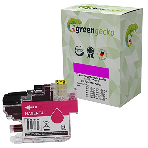XL Tintenpatrone Magenta ersetzt Brother LC-3217 / LC-3219 für Brother MFC J5330, MFCJ 5335, MFC J 5730, MFC J6930 / Druckerpatrone Magenta/rot von green gecko