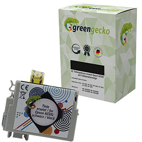 XL Tintenpatrone schwarz ersetzt Epson 603XL geeignet für Epson XP-2100, XP-2105, XP-3100, XP-3105, XP-4100, XP-4105, WF-2810DWF, WF-2830DWF, WF-2835DWF, WF-2850DWF I Druckerpatrone schwarz I Black XL Tintenpatrone schwarz ersetzt Epson 603XL geeignet für Epson XP-2100, XP-2105, XP-3100, XP-3105, XP-4100, XP-4105, WF-2810DWF, WF-2830DWF, WF-2835DWF, WF-2850DWF I Druckerpatrone schwarz I Black von green gecko