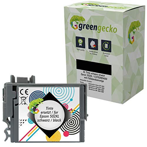 XL Tintenpatrone schwarz ersetzt Epson C13T02W14010 I 502XL geeignet für Epson Expression Home XP-5100, XP-5105, XP-5115, Workforce WF-2860DWF, WF-2865DWF I Druckerpatrone schwarz I Black XL Tintenpatrone schwarz ersetzt Epson C13T02W14010 I 502XL geeignet für Epson Expression Home XP-5100, XP-5105, XP-5115, Workforce WF-2860DWF, WF-2865DWF I Druckerpatrone schwarz I Black von green gecko