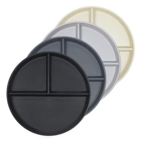 greenandlife Teller Set 4er 25.4cm Unzerbrechliche Speiseteller, Mehrweg Kinderteller, Leicht Plastikteller, Geschirr Plate Mikrowellen& Spülmaschinenfestv, Camping teller für Kinder Und Erwachsene von greenandlife