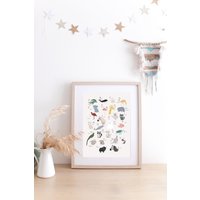 Poster Abc Mit Tieren - Lustiges Und Lehrreiches Alphabet Zur Dekoration Eines Kinderzimmers Poster Abc Mit Tieren - Lustiges Und Lehrreiches Alphabet Zur Dekoration Eines Kinderzimmers von greenandpaper