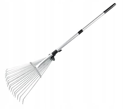 Greenmill Verstellfächerrechen aus Aluminium, Fächerbesen, Laubbesen, Laubrechen von Greenmill