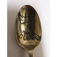 Hand Gestempelt Löffel Keep Calm & Have A Cuppa von greenshedbutterknowl